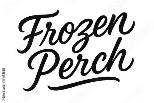 Frozen Perch Script. Frozen Perch ? Script Hand-Lettering, smooth flowing brush script with gentle loops and
