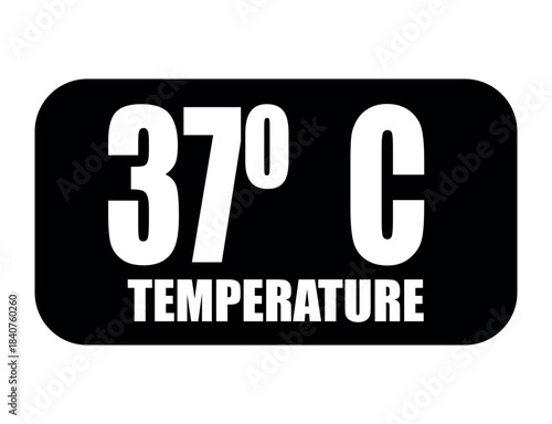 37° C. Temperature degrees celsius vector isolated on white background