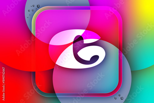 A colorful shadow background with a monogram transparency