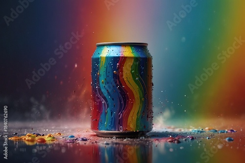 Colored cans with smoke and gradient background 