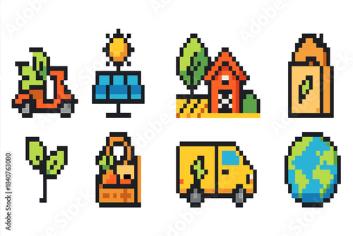 Eco, environment 3d icon set featuring sustainability, nature, and green energy elements