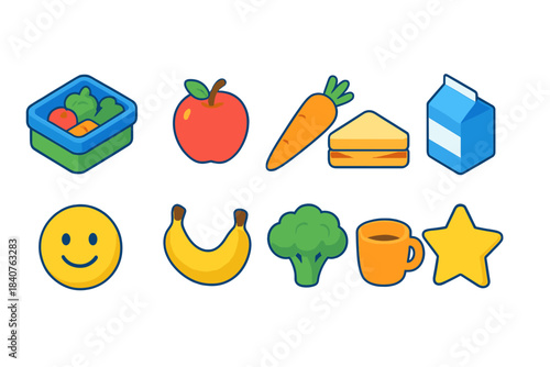 Food, nutrition filled icon set. Healthy eating, meal prep filled icons collection