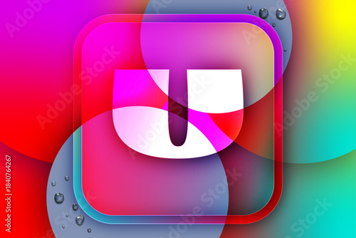 A colorful shadow background with a monogram transparency