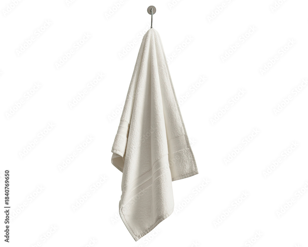 Fototapeta premium Beige Towel Hanging on Hook