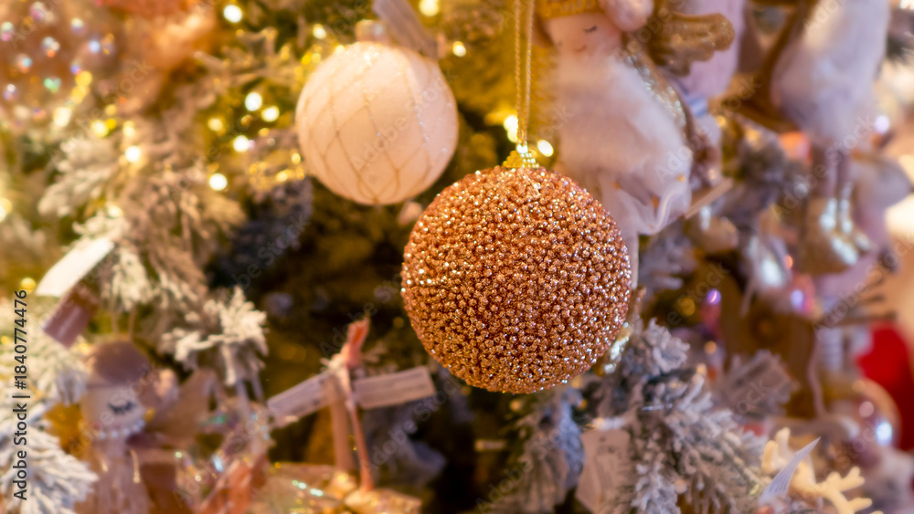 custom made wallpaper toronto digitalBright and shiny Christmas toys are hanging on the Christmas tree.