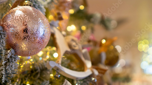 Wallpaper Mural Bright and shiny Christmas toys are hanging on the Christmas tree. Torontodigital.ca