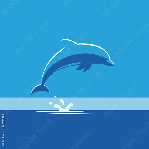 stylized jumping dolphin logo