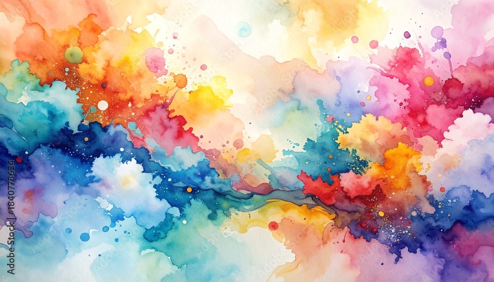 Fototapeta premium watercolor modern art background with random splashes