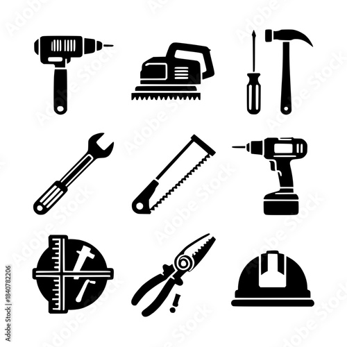 set of tools icons