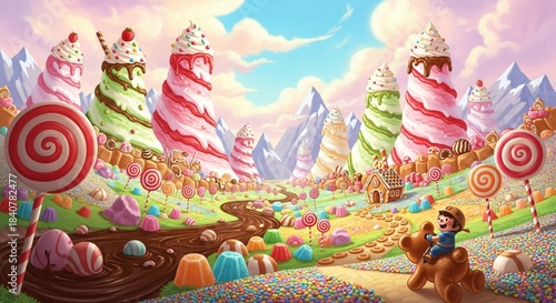 a candy land with lots of candy and candis
