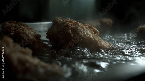 Frying Chicken: Crispy, Golden Fried Food Temptation