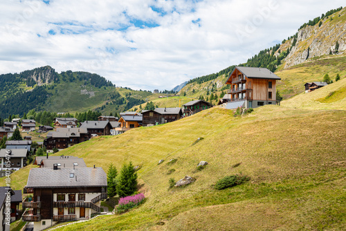 the mountain town of Riederalp in the Swiss alps