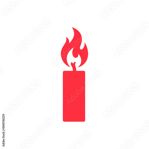 Christmas candle Icon flat vector design