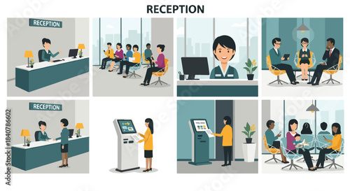 Father and son walking in autumn park scene