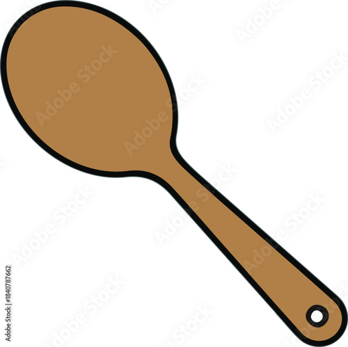wooden spoon isolated illustration kitchen tool