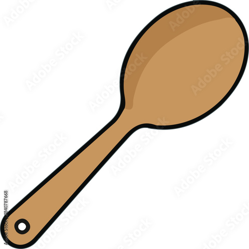 wooden spoon isolated illustration kitchen tool