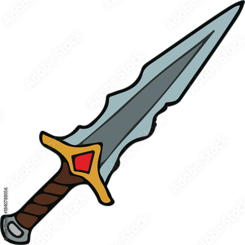 illustration fantasy sword and dagger weapon
