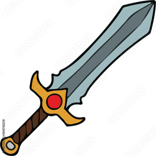 illustration fantasy sword and dagger weapon