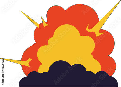 illustration of a comic explosion bomb with splash bang