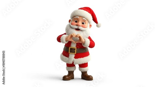 Footage video animated santa claus on white background, isolated animation, sinterklaas, christmas day