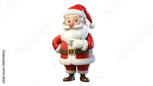Footage video animated santa claus on white background, isolated animation, sinterklaas, christmas day