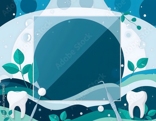 Dental Care Poster Template with Transparent Center Box, Minimal Health Design