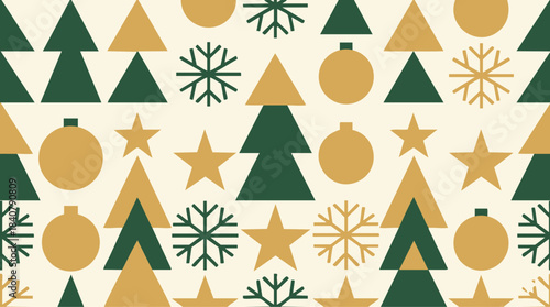 Festive Geometric Christmas Holiday Pattern