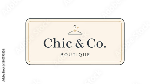 Logo for Chic  Co Boutique with a hanger icon