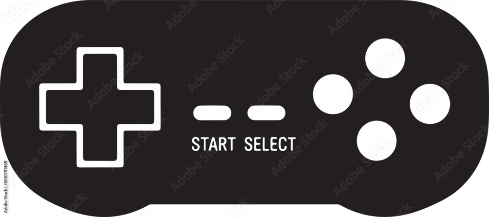 Obraz premium A bold set of gaming controller silhouettes featuring classic, modern, and retro gamepad shapes