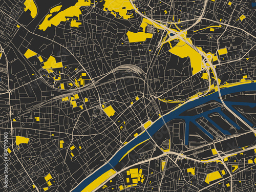 Tableau sur toile Argenteuil, France – minimalist flat city map
