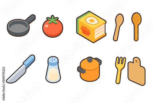 “Cooking, kitchen line icon set. Culinary, utensils, food preparation icons collection”