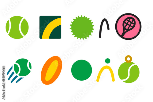 Tennis, badminton outline icon set. Racquet sports, match, competition outline collection