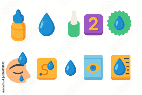 Medical, healthcare flat icon set. Medicine, prescription, therapy icons flat collection