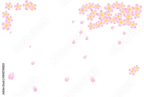 桜吹雪きの背景イラスト