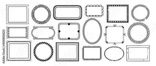 Collection of decorative geometric frames and borders