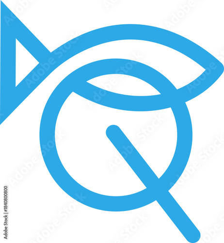 the logo is the monogram letter Q and fish outline. Unique and elegant.