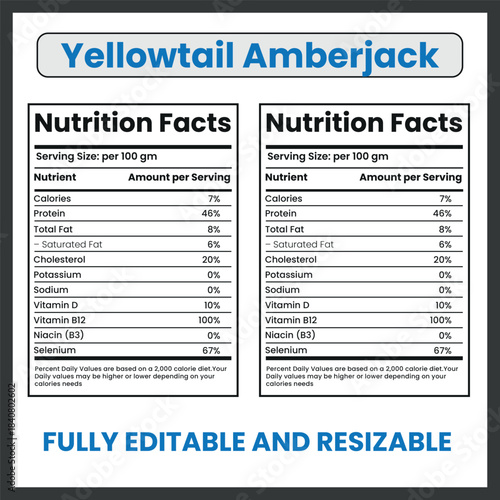 Yellowtail Amberjack Illustration – Fast Ocean Game Fish Vector
