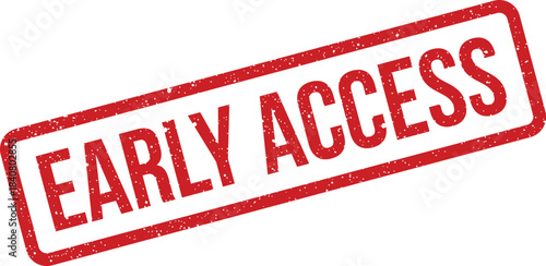 Textured rectangular stamp illustration showcasing the bold marketing message EARLY ACCESS for exclusive product or service launches