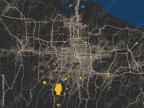 Photos Modern flat map of Medan, Indonesia