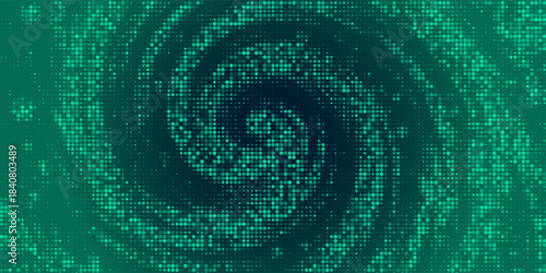 Green Matrix Digital Data Flow Vector Background. Big Data Technology Lines. Data Transmission Concept. High Speed Internet. Information Matrix Flow in Virtual Reality Cyberspace. Vector Illustration.