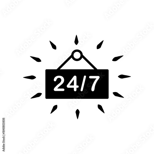 24/7 icon design template SVG