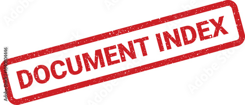 Textured rubber stamp mark indicating document index for data organization and information retrieval