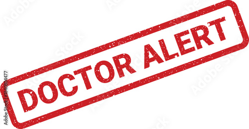Textured stamp graphic featuring DOCTOR ALERT text, important for medical emergencies or health notifications