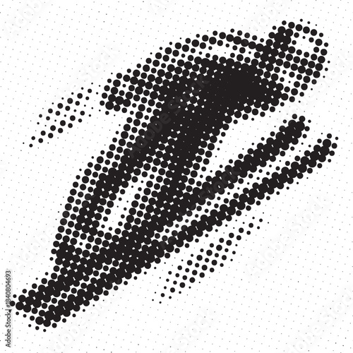 Dynamic halftone ski jumping athlete illustration for winter sports posters and dynamic backgrounds