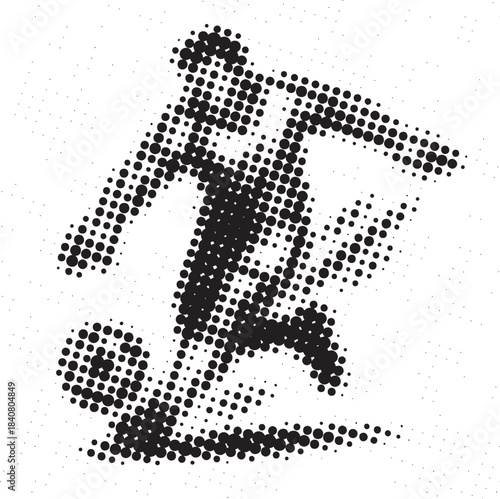 Dynamic halftone soccer forward striking ball illustration for modern athletic posters and media