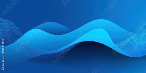 Abstract Wavy Lines on Blue Background Representing Data Visualization and Digital Connectivity
