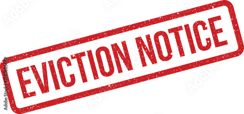 A distressed red rubber stamp mark indicating an official eviction notice