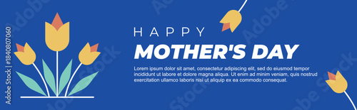 happy mothers day greeting card flower banner