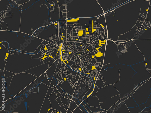 Photos Clean urban street map of Rovigo, Italy