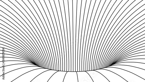 Futuristic Digital Tunnel Grid Background With Dynamic Lines And Depth. Digital Grids For Technology Designs. Blue Hi Tech Futuristic Patterns. Vector Illustration